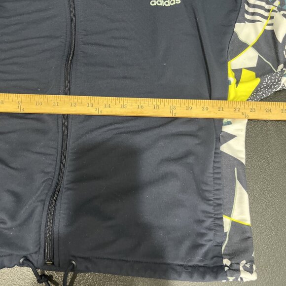 Adidas x Farm Rio Sweatshirt Womens XL Navy Full Zip Legend Ink Hooded Jacket - Picture 6 of 7